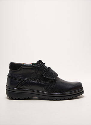Bottines/boots tissage satiné bout rond noir SMANN homme
