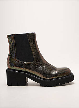 Bottines/boots tissage satiné talon de 4 à 6cm argent MAM'ZELLE femme