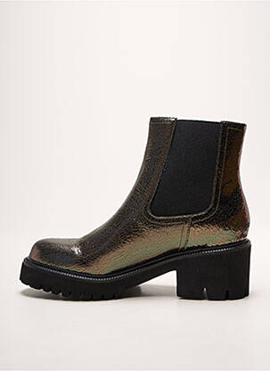 Bottines/boots tissage satiné talon de 4 à 6cm argent MAM'ZELLE femme
