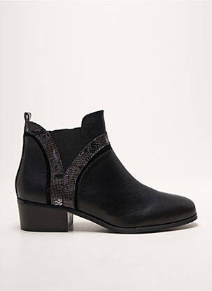 Bottines/boots tissage satiné talon de 4 à 6cm noir EMILIE KARSTON femme