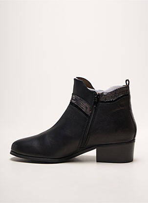 Bottines/boots tissage satiné talon de 4 à 6cm noir EMILIE KARSTON femme