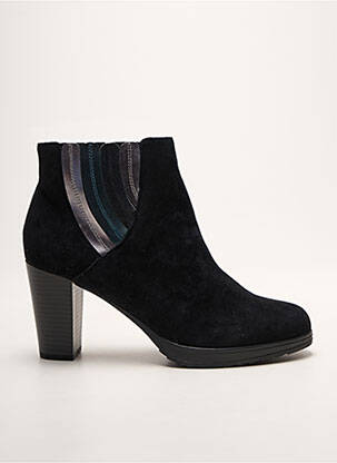 Bottines/boots tissage satiné talon de 7 à 9cm noir EMILIE KARSTON femme
