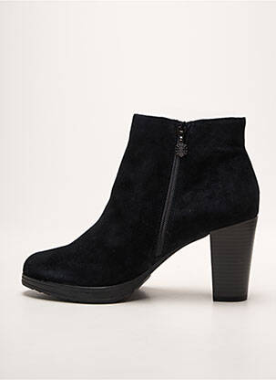 Bottines/boots tissage satiné talon de 7 à 9cm noir EMILIE KARSTON femme