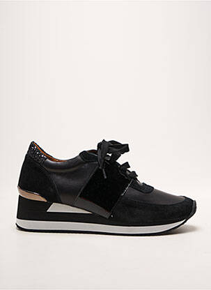 Baskets matière lisse talon de 4 à 6cm noir EMILIE KARSTON femme