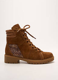 Bottines/boots tissage satiné talon de 4 à 6cm marron EMILIE KARSTON femme