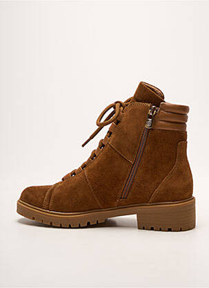 Bottines/boots tissage satiné talon de 4 à 6cm marron EMILIE KARSTON femme