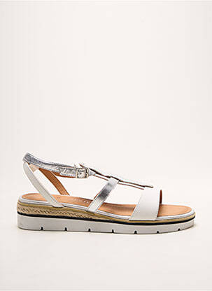 Sandales/nu pieds tissage satiné talon de 4 à 6cm argent EMILIE KARSTON femme