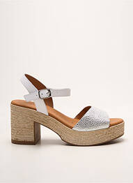 Sandales/nu pieds semi compensé talon de 7 à 9cm argent EVA FRUTOS femme