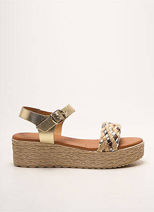 Sandales/nu pieds tissage satiné talon de 4 à 6cm or EVA FRUTOS femme