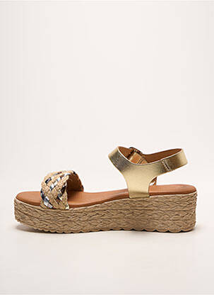 Sandales/nu pieds tissage satiné talon de 4 à 6cm or EVA FRUTOS femme