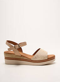 Sandales/nu pieds tissage satiné talon de 4 à 6cm beige EVA FRUTOS femme