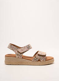 Sandales/nu pieds tissage satiné talon de 4 à 6cm beige EVA FRUTOS femme