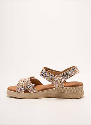 Sandales/nu pieds tissage satiné talon de 4 à 6cm beige EVA FRUTOS femme
