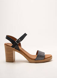 Sandales/nu pieds tissage satiné talon de 7 à 9cm noir EVA FRUTOS femme