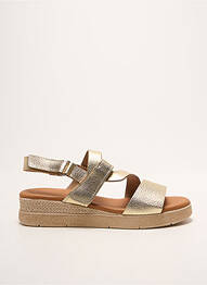 Sandales/nu pieds tissage satiné talon de 4 à 6cm or EVA FRUTOS femme