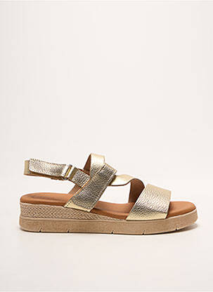 Sandales/nu pieds tissage satiné talon de 4 à 6cm or EVA FRUTOS femme