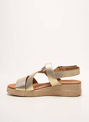 Sandales/nu pieds tissage satiné talon de 4 à 6cm or EVA FRUTOS femme