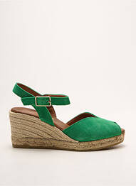 Espadrilles fermeture boucle(s) talon de 7 à 9cm vert LA MAISON DE L'ESPADRILLE femme