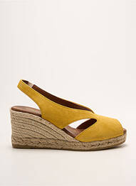 Espadrilles bout ouvert talon de 7 à 9cm jaune LA MAISON DE L'ESPADRILLE femme