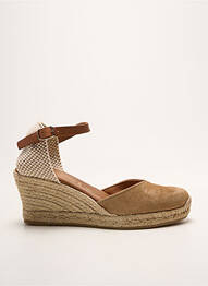 Espadrilles bout rond talon de 7 à 9cm marron LA MAISON DE L'ESPADRILLE femme