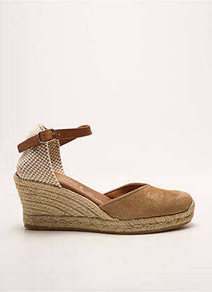 Espadrilles bout rond talon de 7 à 9cm marron LA MAISON DE L'ESPADRILLE femme
