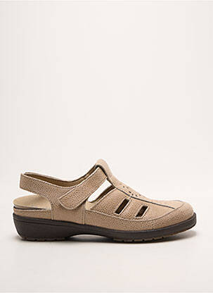 Sandales/nu pieds tissage satiné talon plat jusqu'à 3cm beige BOISSY femme