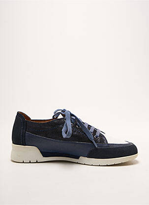 Baskets tissage satiné talon plat jusqu'à 3cm bleu EMILIE KARSTON femme