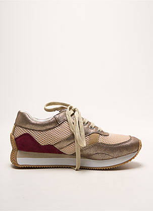 Baskets tissage satiné talon plat jusqu'à 3cm or EMILIE KARSTON femme