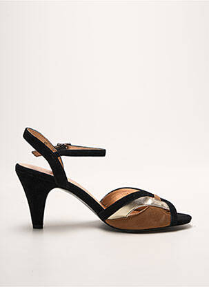 Sandales/nu pieds tissage satiné talon de 7 à 9cm marron EMILIE KARSTON femme