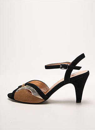 Sandales/nu pieds tissage satiné talon de 7 à 9cm marron EMILIE KARSTON femme