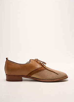Derbies tissage satiné talon plat jusqu'à 3cm marron EMILIE KARSTON femme