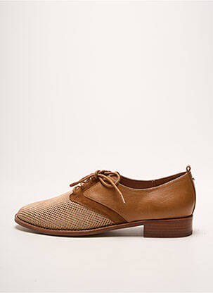Derbies tissage satiné talon plat jusqu'à 3cm marron EMILIE KARSTON femme