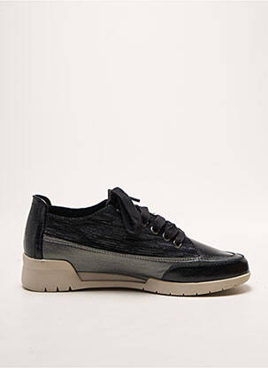 Baskets tissage satiné talon plat jusqu'à 3cm noir EMILIE KARSTON femme