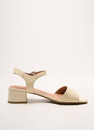 Sandales/nu pieds matière lisse talon de 4 à 6cm beige EMILIE KARSTON femme