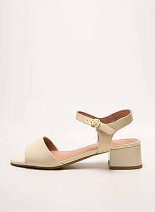 Sandales/nu pieds matière lisse talon de 4 à 6cm beige EMILIE KARSTON femme