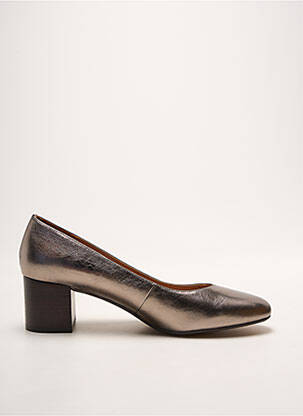 Escarpins tissage satiné talon de 4 à 6cm or EMILIE KARSTON femme
