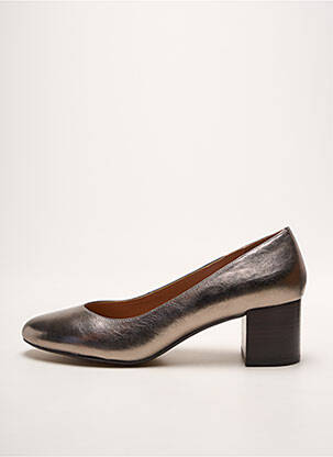 Escarpins tissage satiné talon de 4 à 6cm or EMILIE KARSTON femme