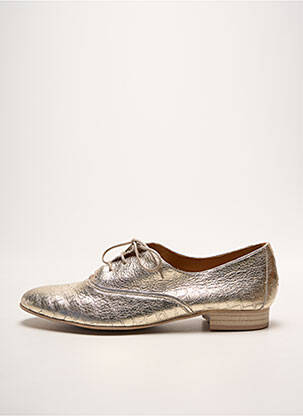 Derbies tissage satiné talon plat jusqu'à 3cm or EMILIE KARSTON femme