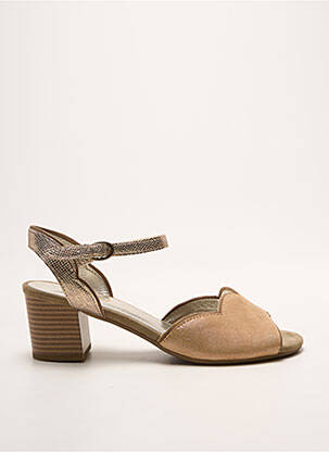 Sandales/nu pieds tissage satiné talon de 4 à 6cm or SWEET femme