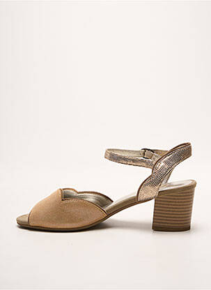 Sandales/nu pieds tissage satiné talon de 4 à 6cm or SWEET femme
