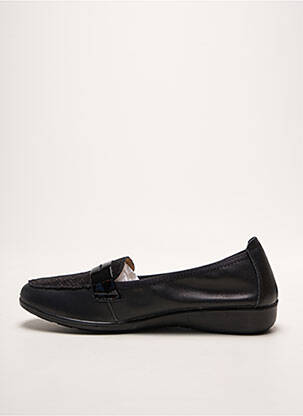 Mocassins tissage satiné talon plat jusqu'à 3cm noir INFINI femme