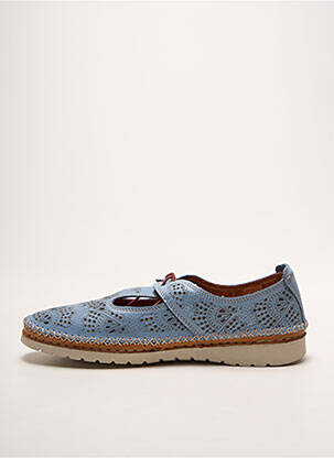 Derbies bout rond talon plat jusqu'à 3cm bleu ALENOA femme