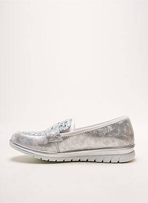 Mocassins tissage satiné talon plat jusqu'à 3cm argent INEA femme