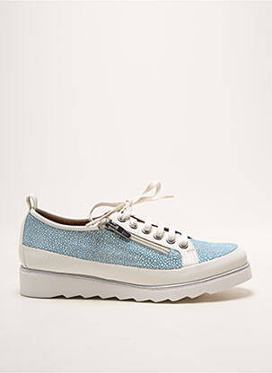 Baskets fermeture zip et lacets talon plat jusqu'à 3cm bleu SWEET femme