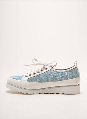 Baskets fermeture zip et lacets talon plat jusqu'à 3cm bleu SWEET femme