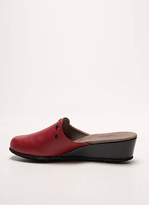 Chaussons/pantoufles semelle extérieure cuir talon de 4 à 6cm rouge HELLER femme