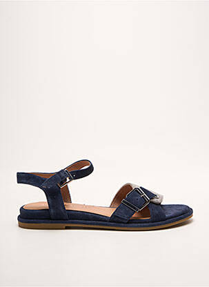 Sandales/nu pieds tissage satiné talon plat jusqu'à 3cm bleu EMILIE KARSTON femme