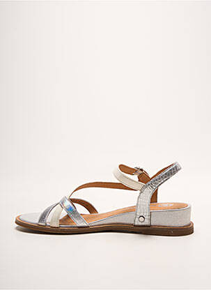 Sandales/nu pieds tissage satiné talon de 4 à 6cm argent MAM'ZELLE femme