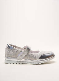 Ballerines fermeture scratch talon plat jusqu'à 3cm argent INEA femme