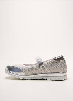 Ballerines fermeture scratch talon plat jusqu'à 3cm argent INEA femme
